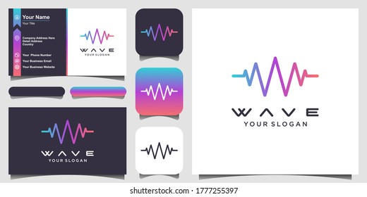 Letter w with pulse. wave element. logo template electronic music, equalizer, store, DJ music, nightclub, disco. audio wave logo concept, multimedia technology themed, abstract shape.