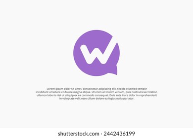 letter w and purple chat icon logo