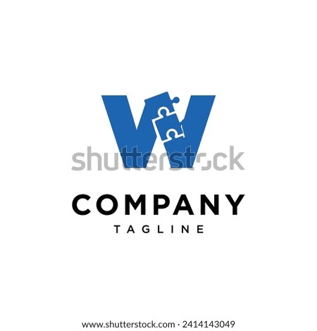 Letter W puzzle logo icon vector template.eps