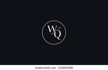 LETTER W AND Q FLOWER LOGO WITH CIRCLE FRAME FOR LOGO DESIGN OR ILLUSTRATION USE