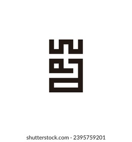 Letra w, Q y símbolo geométrico cuadrado vector de logotipo simple