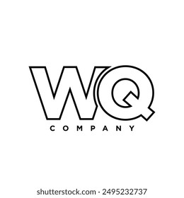 Letter W and Q, WQ logo design template. Minimal monogram initial based logotype.