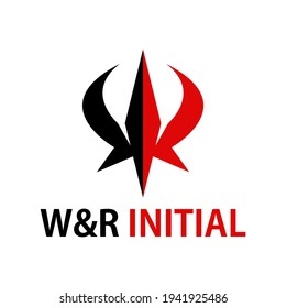 letter W  R logo design concept vector
