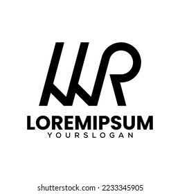 letter w r logo design 
