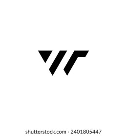 Letter w r modern geometric symbol simple logo vector