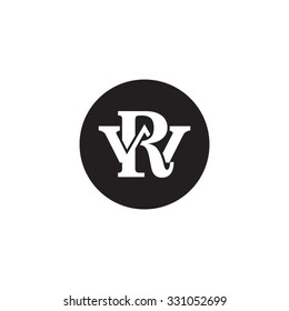 letter W and R monogram circle logo