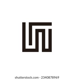Letter W and r square geometric symbol simple logo vector