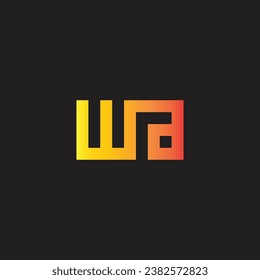Letter W r a square geometric symbol simple logo vector