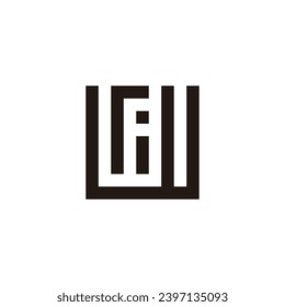 Letter W r i square geometric symbol simple logo vector