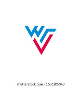 letter w r v simple geometric triangle logo vector