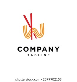 Letter W Ramen Noodle Logo Icon Vector