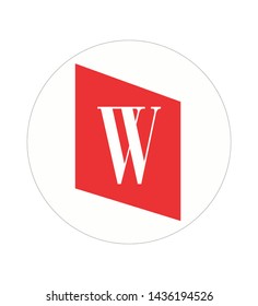 letter w with a red background