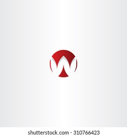 letter w red sign logo element design