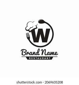 Letter W Restaurant Food Logo Design