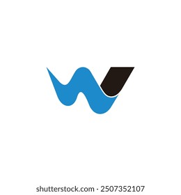 letter w river flow water symbol logo vector 