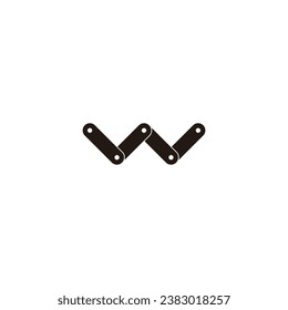 Letter w robot, technology geometric symbol simple logo vector
