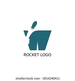 Letter W Rocket Logo for an airline or business.