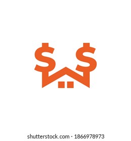 letter w roof home money design symbol logo vector