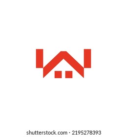 letter w roof window home logo design vector 