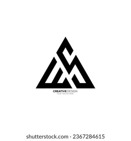Letter w s a triangle shape creative typography monogram logo concept