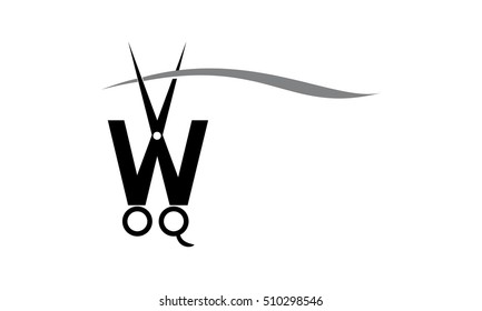 Letter W With Scissor 