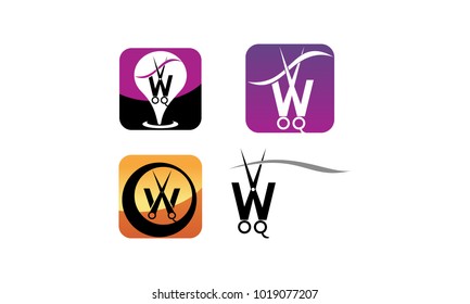 Letter W With Scissor  Set 