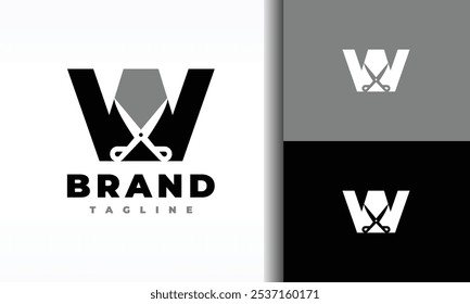 the letter W scissors logo