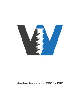 Letter W Screw Logo Template For Construction Ironmonger  Symbol Design