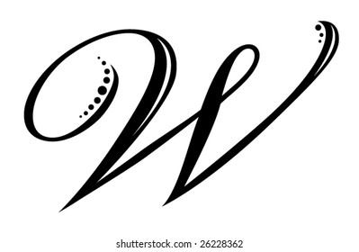 Letter W - Script