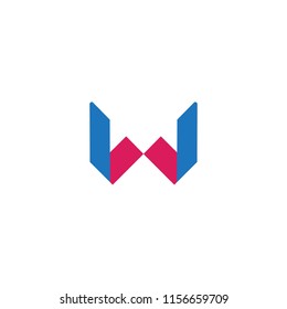 letter W shape Logo design vector template.