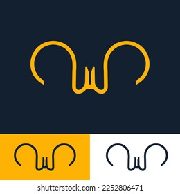 letter W shape logo template with abstract wings, logo with modern and futuristic style vector eps format