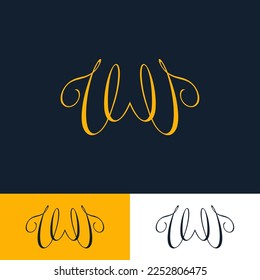 letter W shape logo template with abstract wings, logo with modern and futuristic style vector eps format