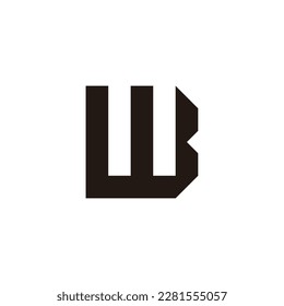 Letra con forma de B, símbolo geométrico cuadrado vector de logotipo simple