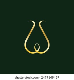 Letter W shaped into vase for furniture logo