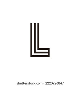 Letter W shaped L geometric symbol simple logo vector