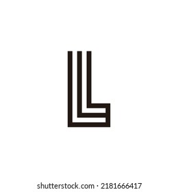 Letter W Shaped L, Line Geometric Symbol Simple Logo Vector