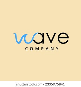 letter w shaped ocean wave initial logo resort concept vector