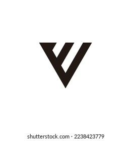 Letter W shaped v triangle geometric symbol simple logo vector