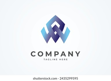 Letter W Shield Logo. combination of letters W and shield in gradient color. Flat Vector Logo Design Template element. vector illustration