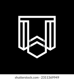 Diseño del logotipo Escudo de la letra W, combinación de la letra W con un logotipo de escudo, vector industrial y empresarial para su empresa