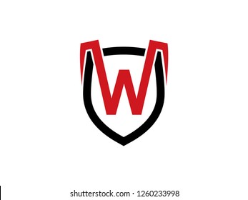 Letter W Shield Logo Template, Symbol, Icon