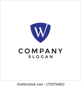 letter w shield monogram logo. editable and easy to custom