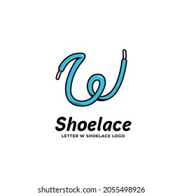 Letter W shoelace logo icon in bold cartoon style