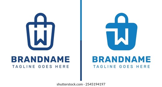 Letter W Shopping Bag Logo Set, symbolizing convenience, style, and retail