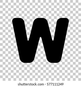 Letter W sign design template element. Black icon on transparent