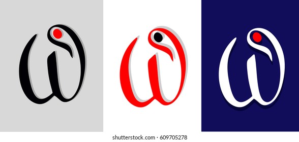 Letter W sign design template element. Vector.