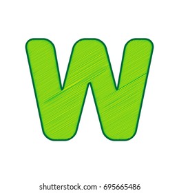 Letter W sign design template element. Vector. Lemon scribble icon on white background. Isolated