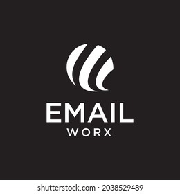 letter W silhouette logo design inspiration email works