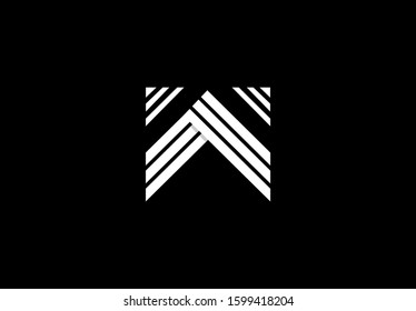 letter W simple brilliant monogram type logo design