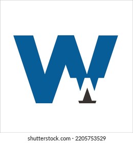letra W logotipo sencillo plano